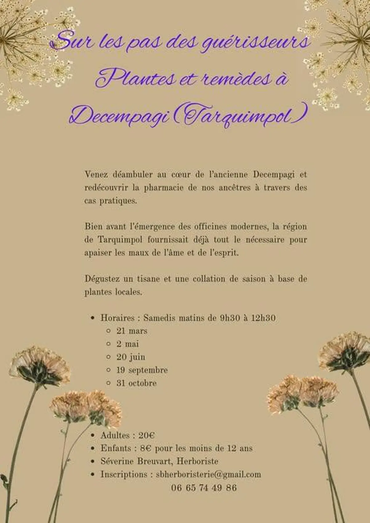 Plantes et remèdes à Decempagi