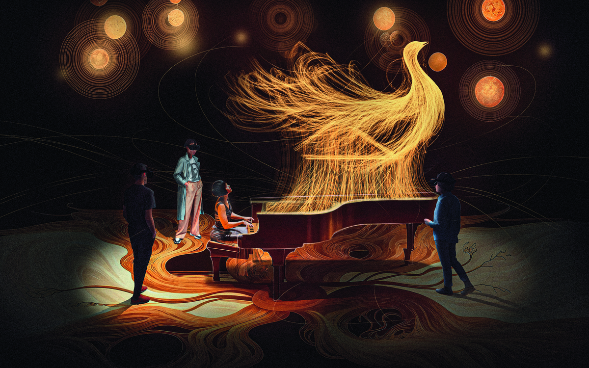 Vue de l'installation Playing with Fire (esquisse 3D) - Fire