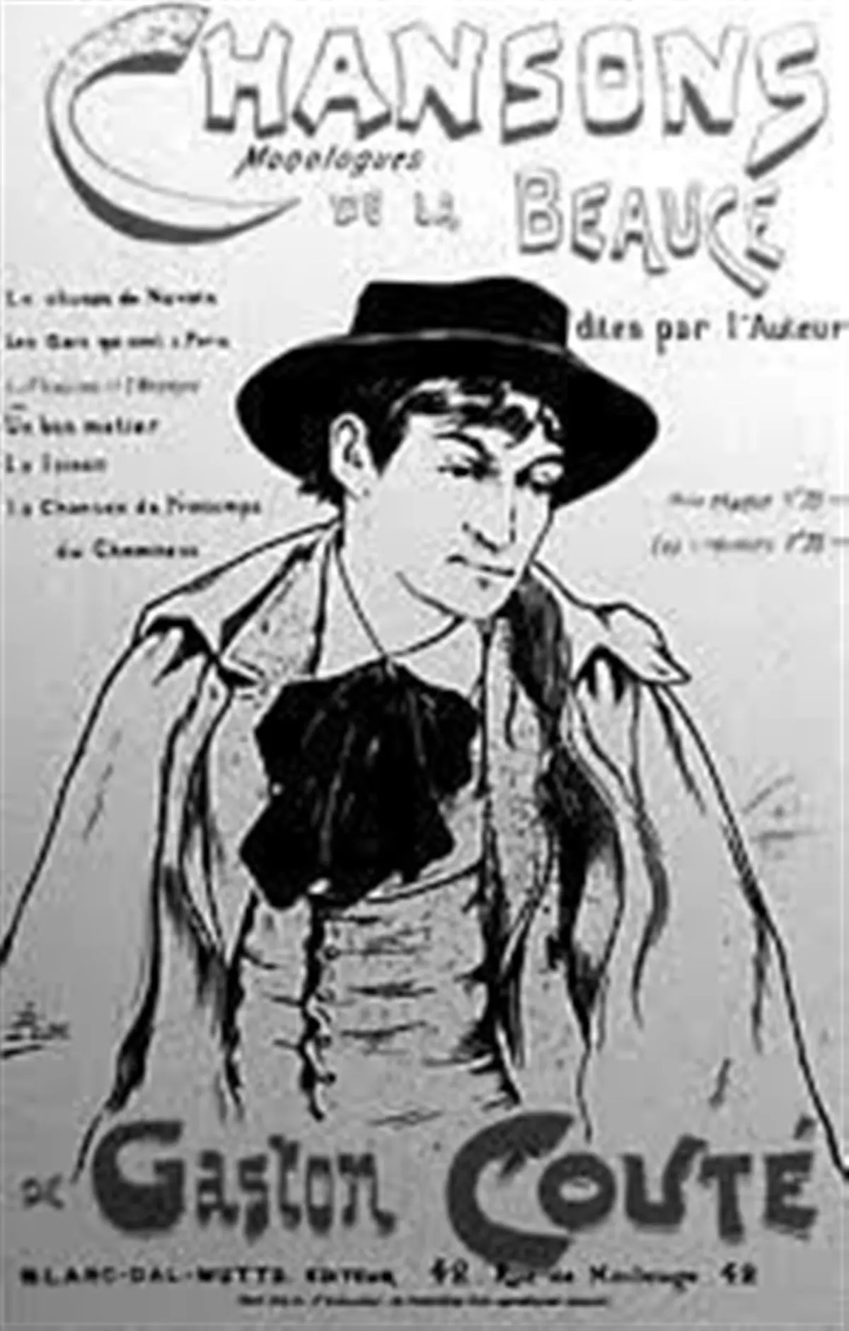 Poèmes de Gaston Couté, poète et chansonnier libertaire et antimilitariste