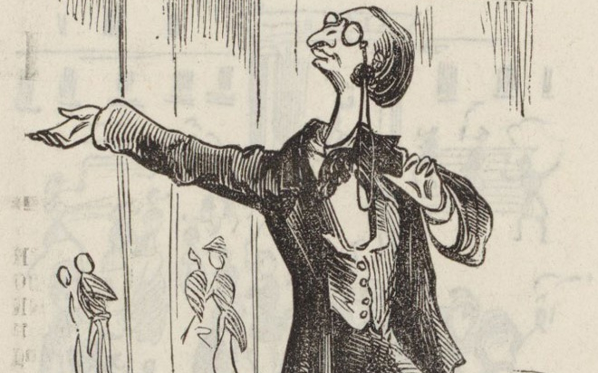 Offenbach donnant sa démission de chef d'orchestre au Théâtre Français