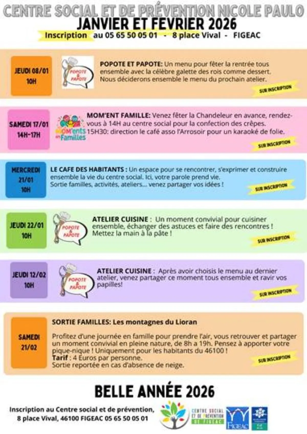 Popote et Papote à Figeac, atelier cuisine : galette des rois