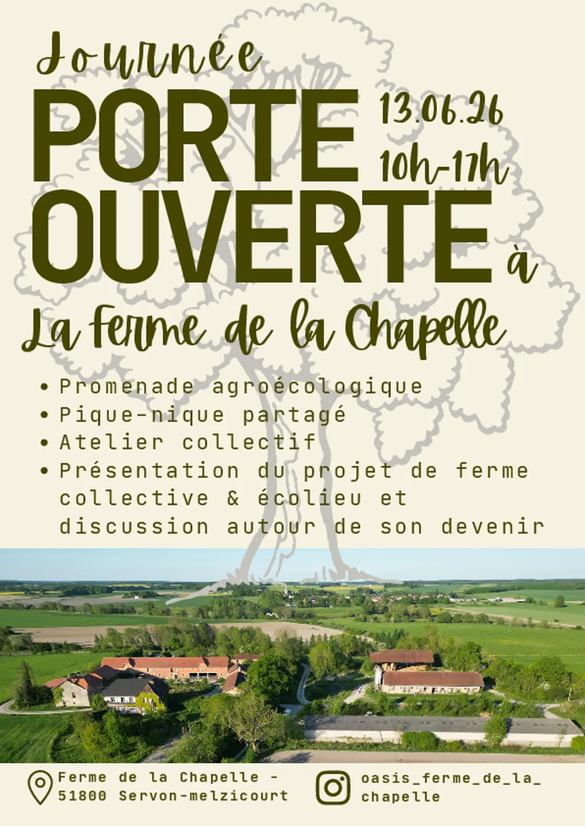 Porte ouverte à la ferme de la chapelle