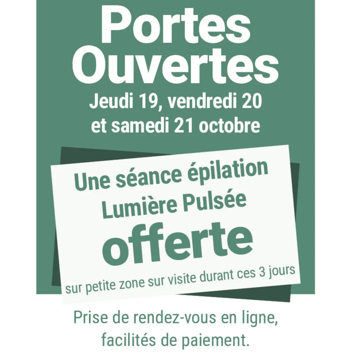 Une offre spéciale pour les portes ouvertes à l'Institut EOS