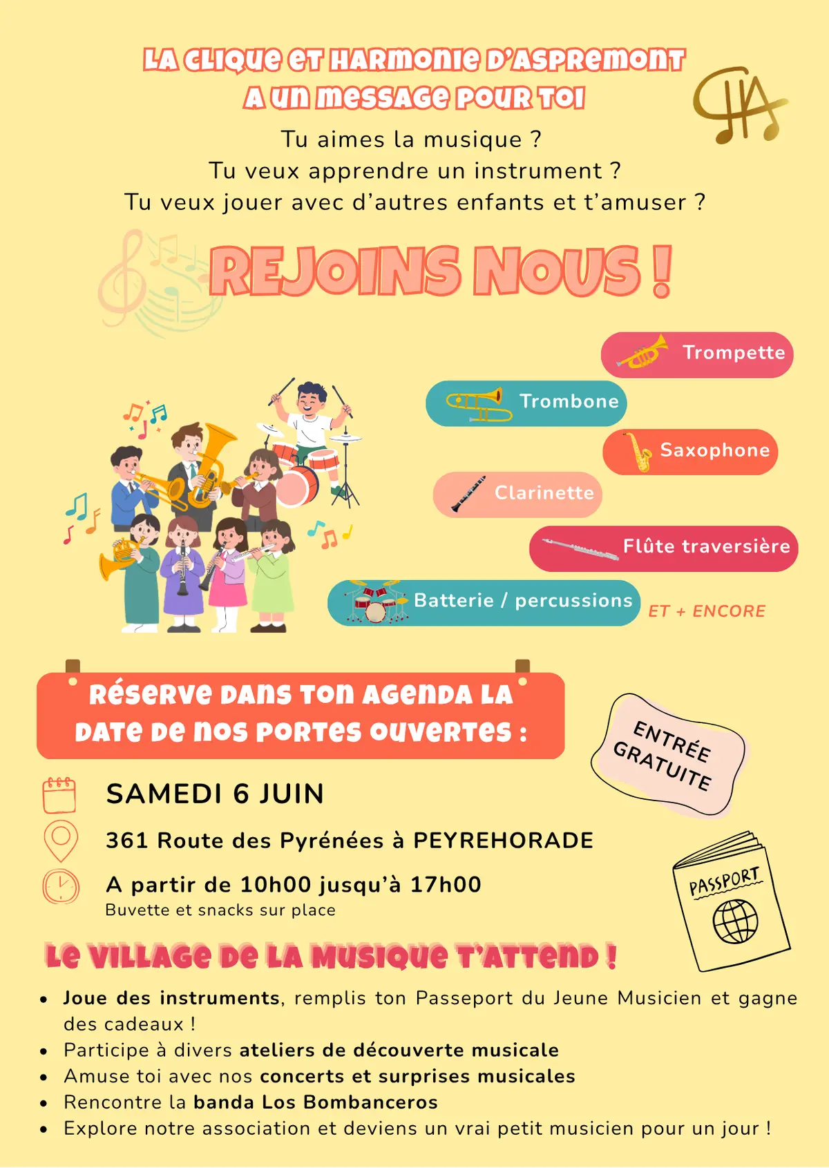Portes ouvertes Clique et Harmonie d'Aspremont