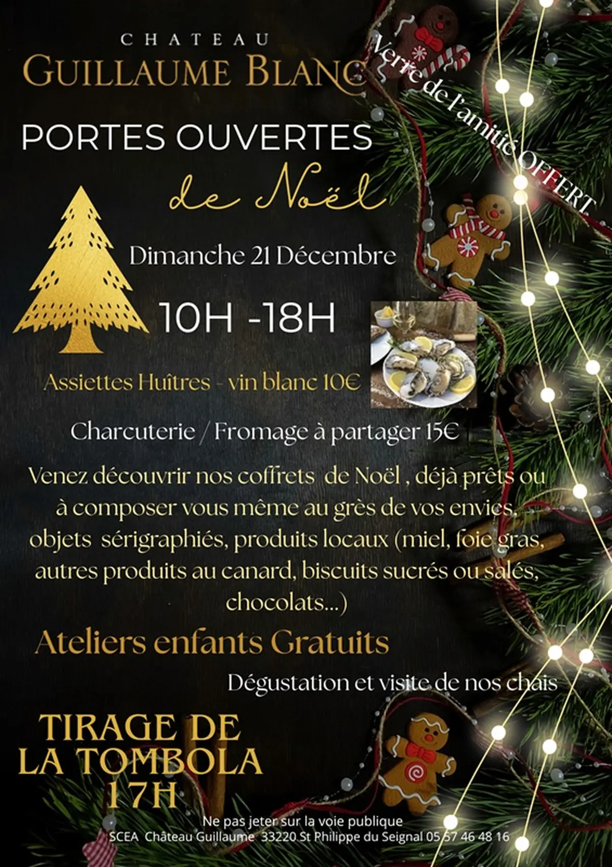 Portes ouvertes de Noël au Château Guillaume Blanc