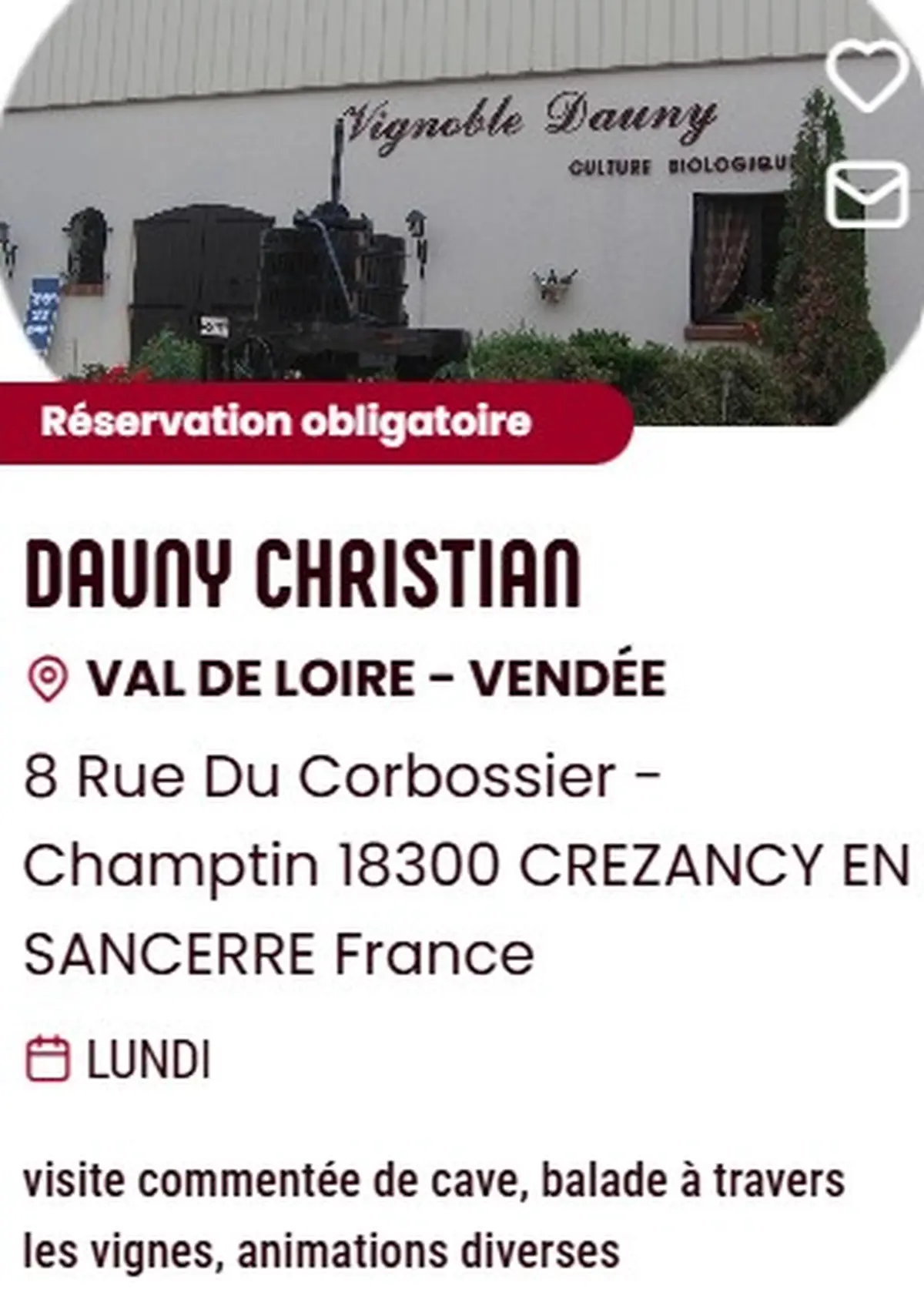 Portes ouvertes du domaine Dauny et animations