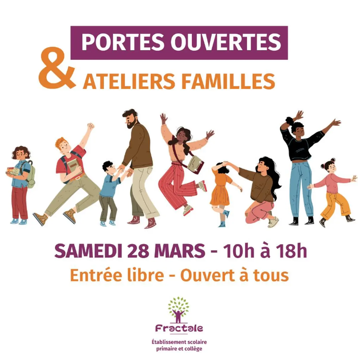 Portes ouvertes et Ateliers famille à l'Ecole Fractale de Chauray