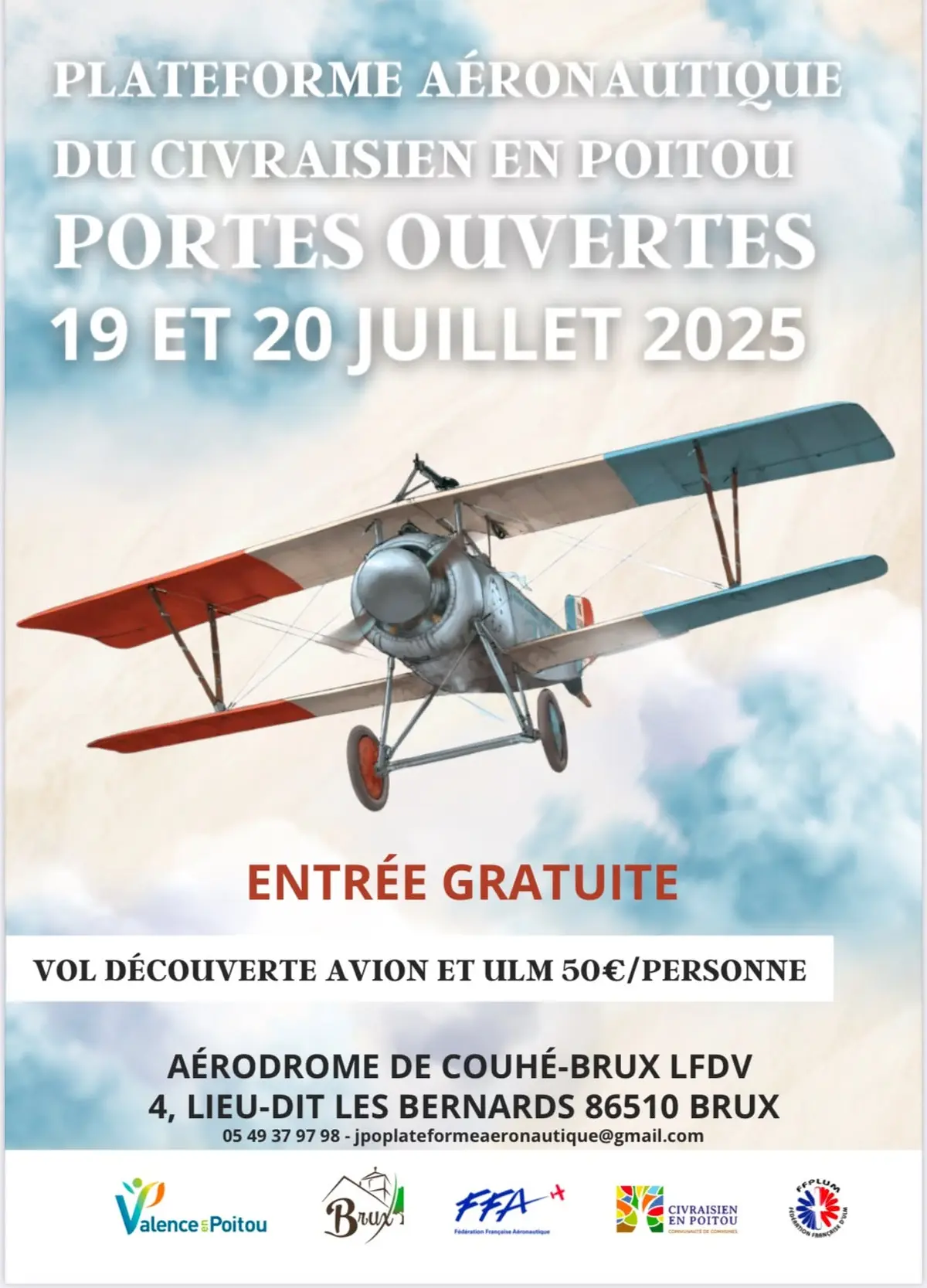 Portes ouverts plateforme aéronautique de Couhé-Brux et du Civraisien en Poitou