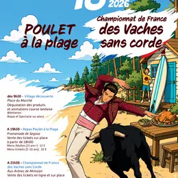 Poulet à la plage et Championnat de France des vaches sans corde