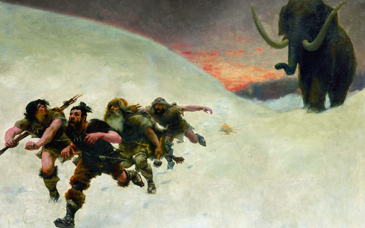 Fuite devant le mammouth, Paul Jamin (1885)