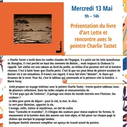 Présentation du livre d'art Lette avec le peintre Charlie Tastet