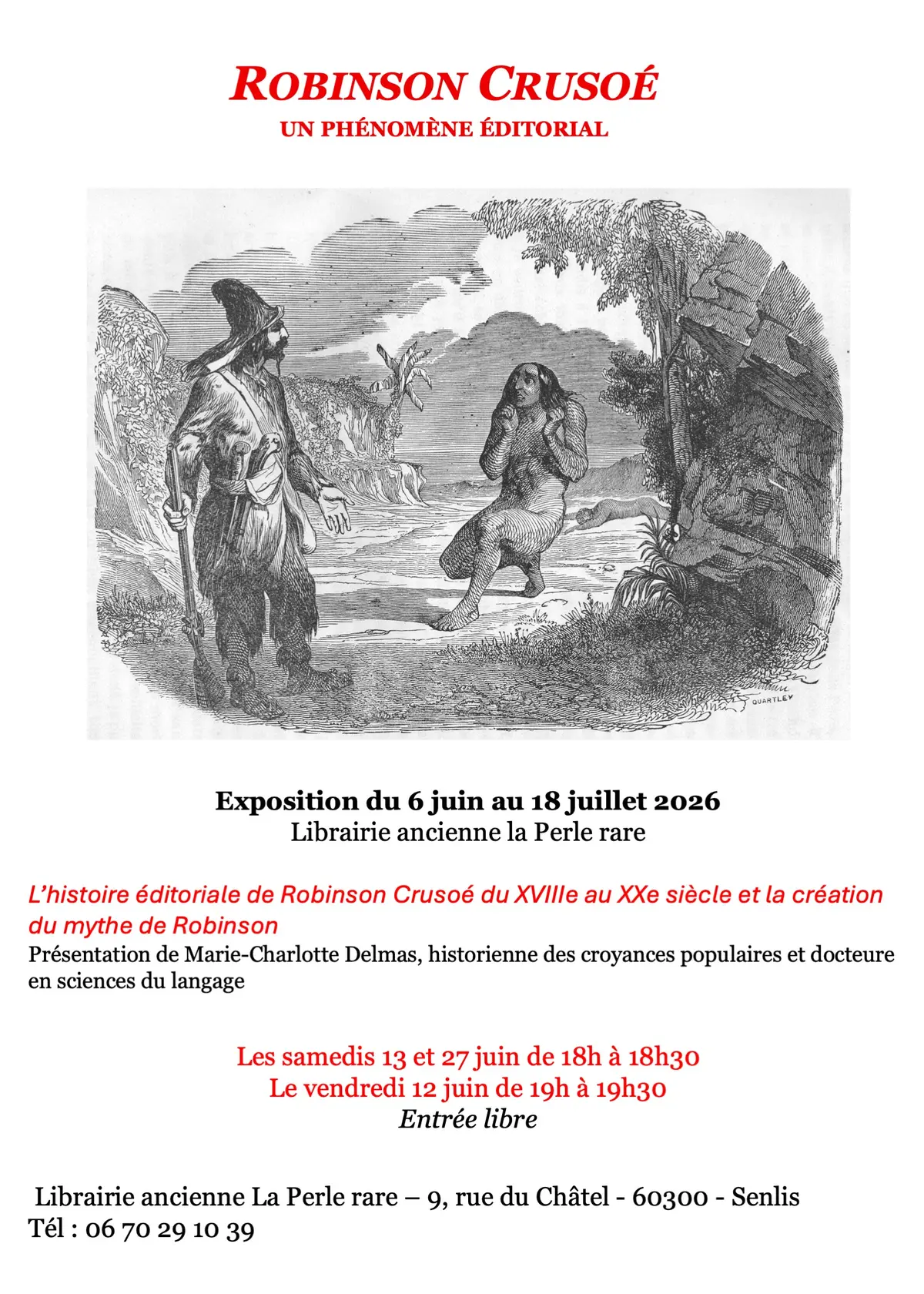 Présentation Robinson : Un phénomène éditorial à la librairie La Perle Rare à Senlis