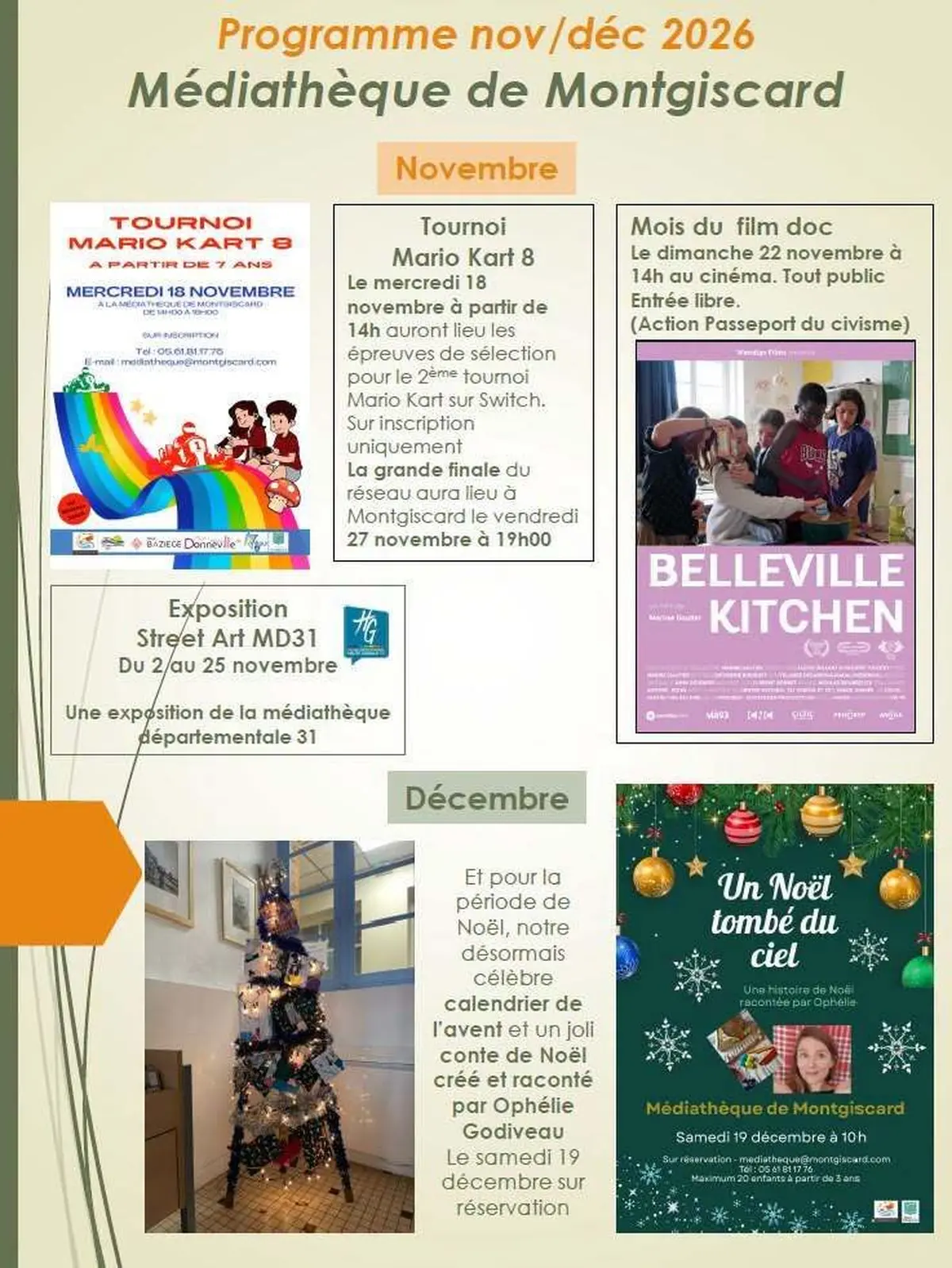 Programmation D'Hiver à La Médiathèque
