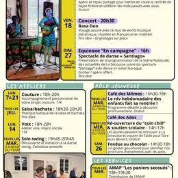 Programmation du mois à la Secousse