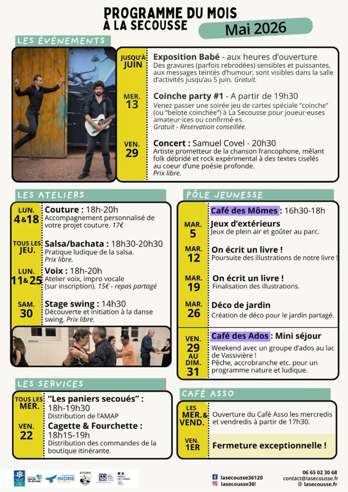 Programmation du mois à la Secousse
