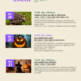 Programmation jeunesse des vacances