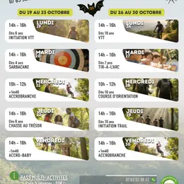 Programme d'activités des vacances de Toussaint
