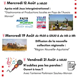 Programme d'activités du mois d'août à la Micro-Folie de Saulieu