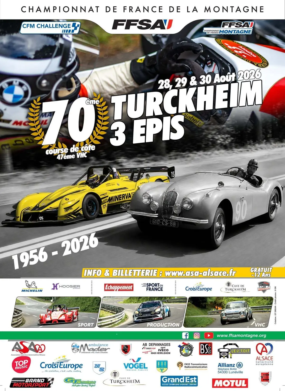 Programme de la Course de C&ocirc;te Turckheim - Trois &Eacute;pis 2026 : le calendrier du week-end