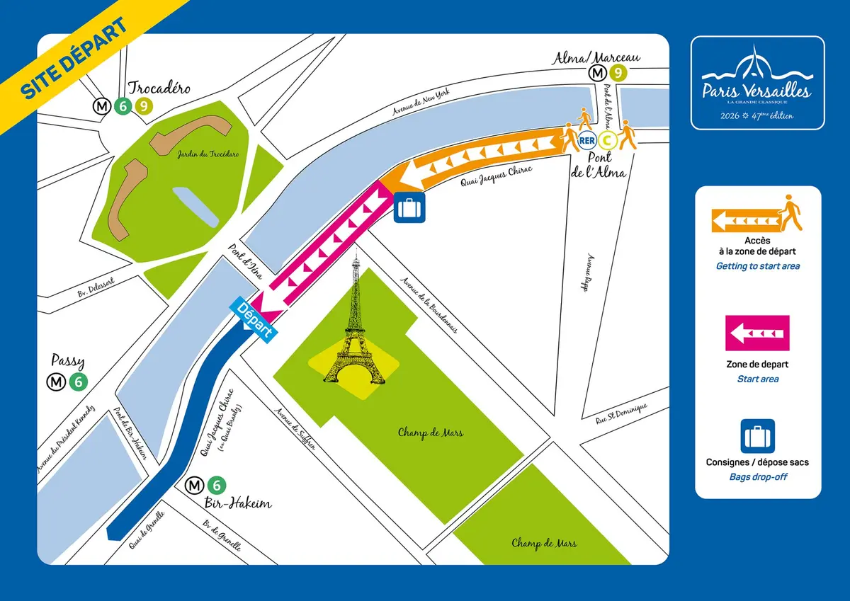 Paris-Versailles : parcours, plan