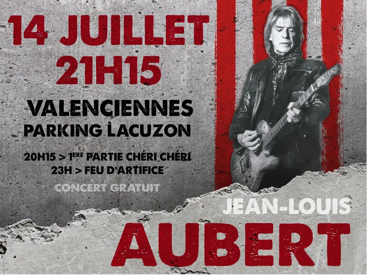 Concert de Jean-Louis Aubert à Valenciennes pour le 14 juillet 2026