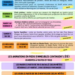 Programme des animations juillet du centre social de Figeac