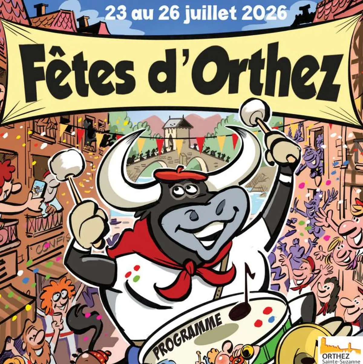 Programme des F&ecirc;tes d'Orthez 2026 : quatre jours de festivit&eacute;s du 23 au 26 juillet