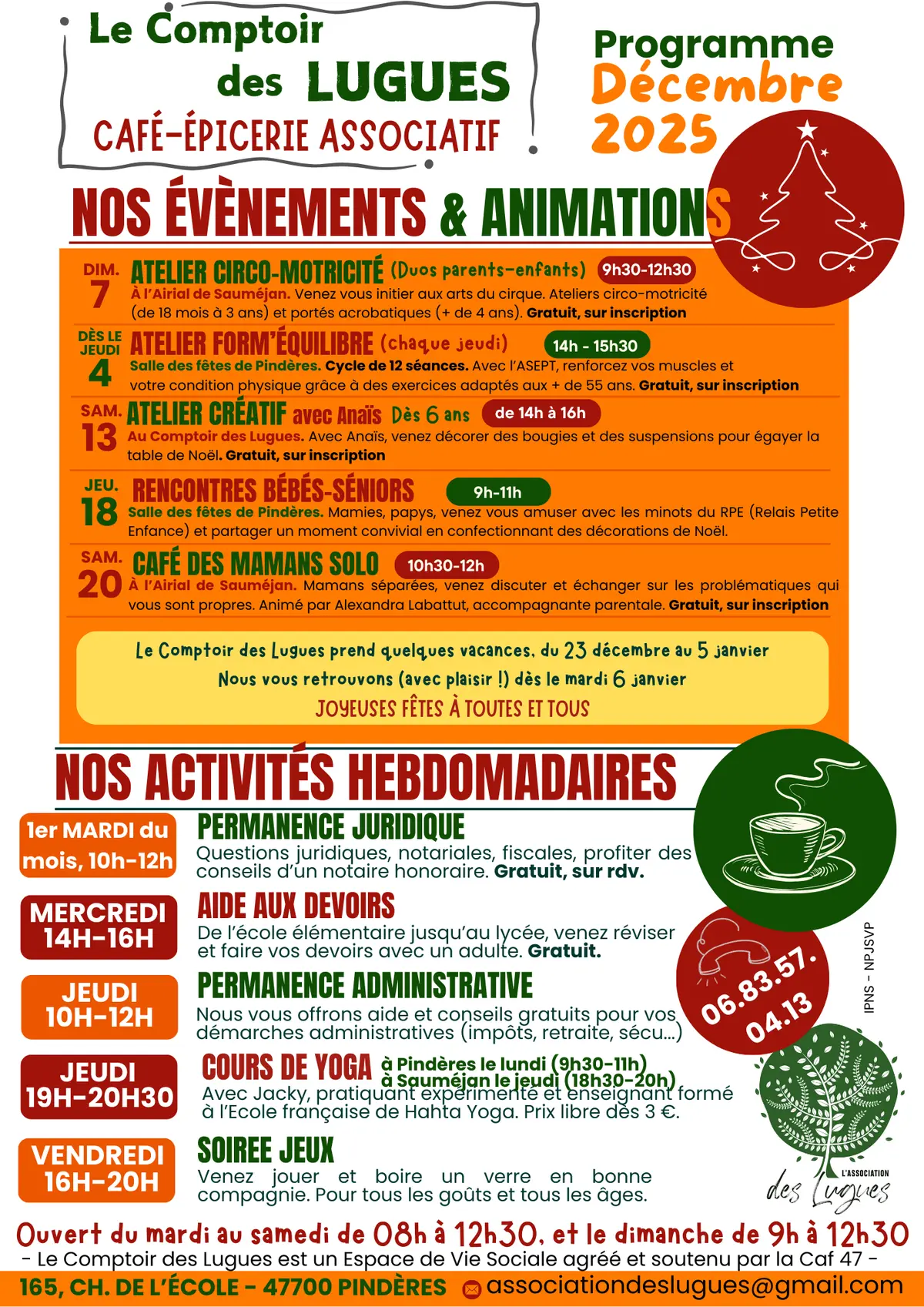 Programme des Lugues - décembre 2025
