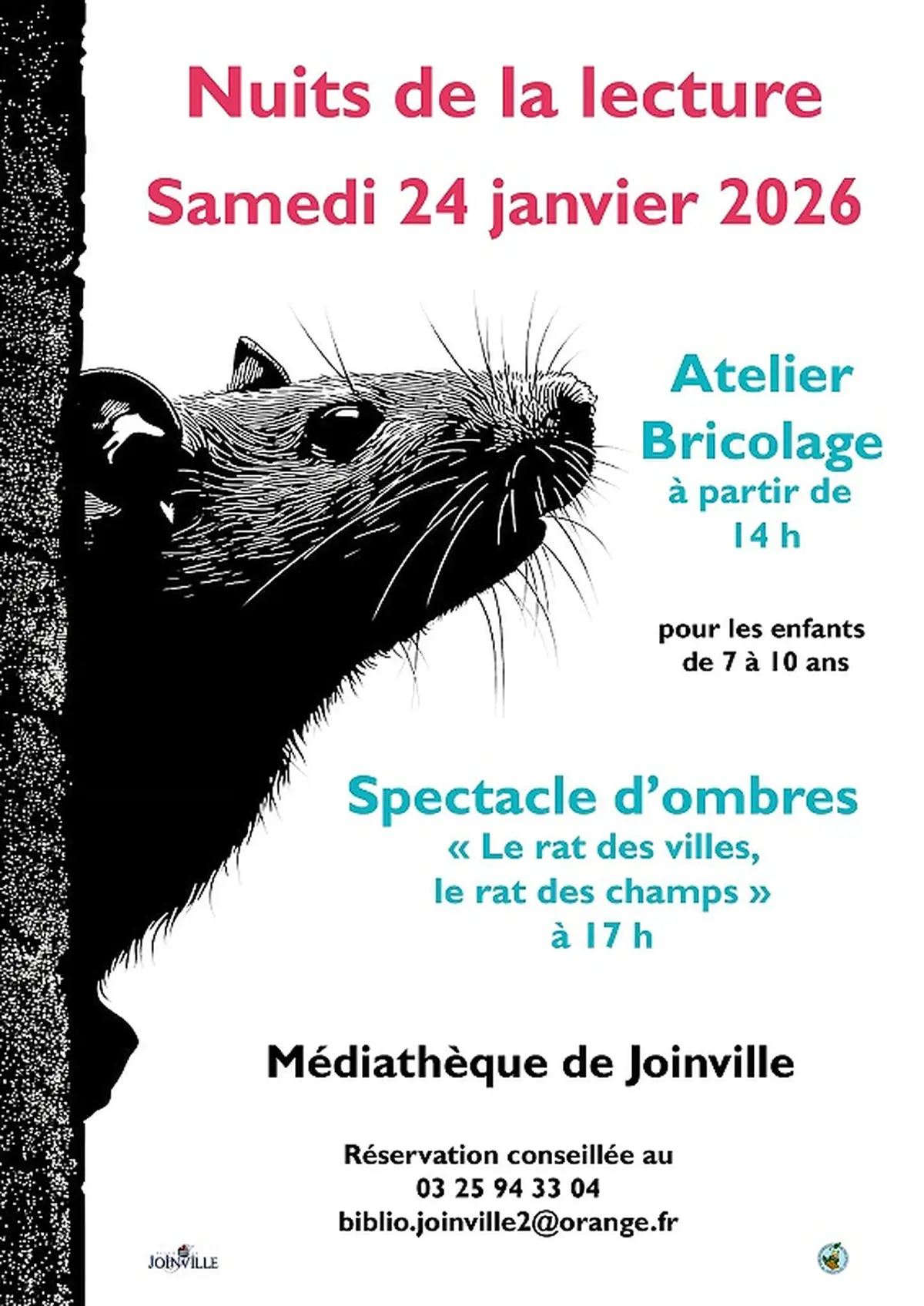 Programme des Nuits de la lecture à la médiathèque de Joinville