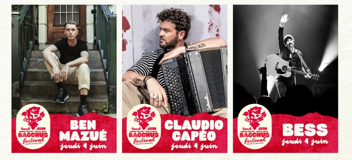 Jeudi 4 juin : Ben Mazué, Claudio Capéo et Bess