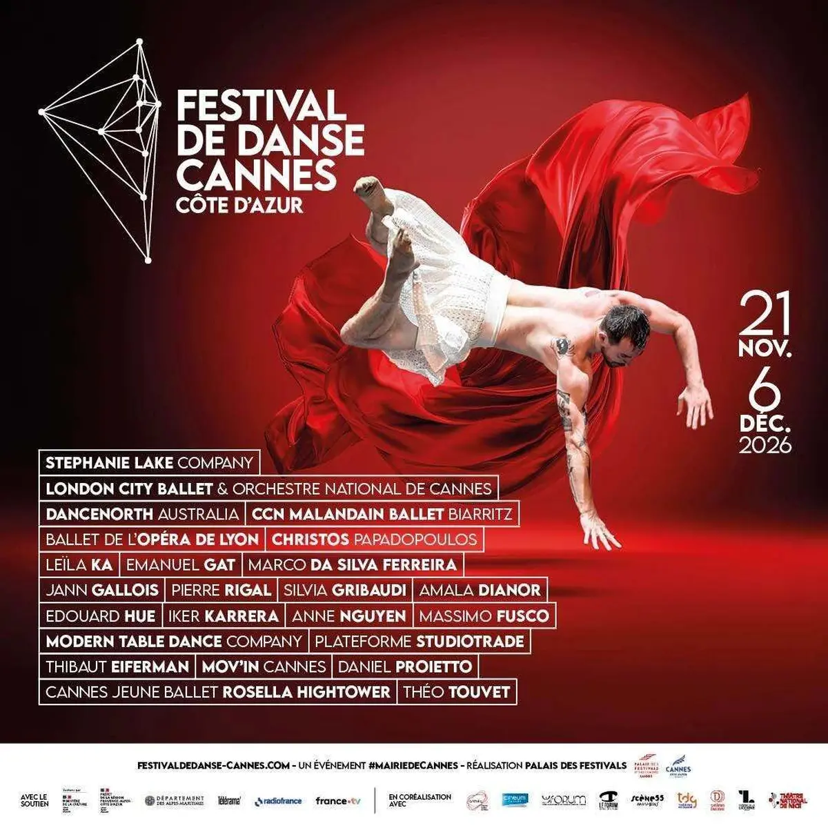 Programme du Festival de Danse de Cannes 2026 : spectacles, master classes et soir&eacute;es chor&eacute;graphiques