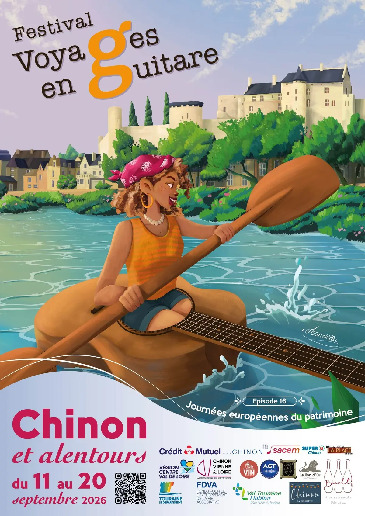 Programme du festival Voyages en Guitare 2026 &agrave; Chinon : concerts gratuits du 11 au 20 septembre