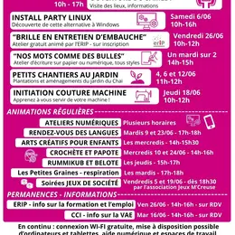 Programme du Mois de Juin  au Chai