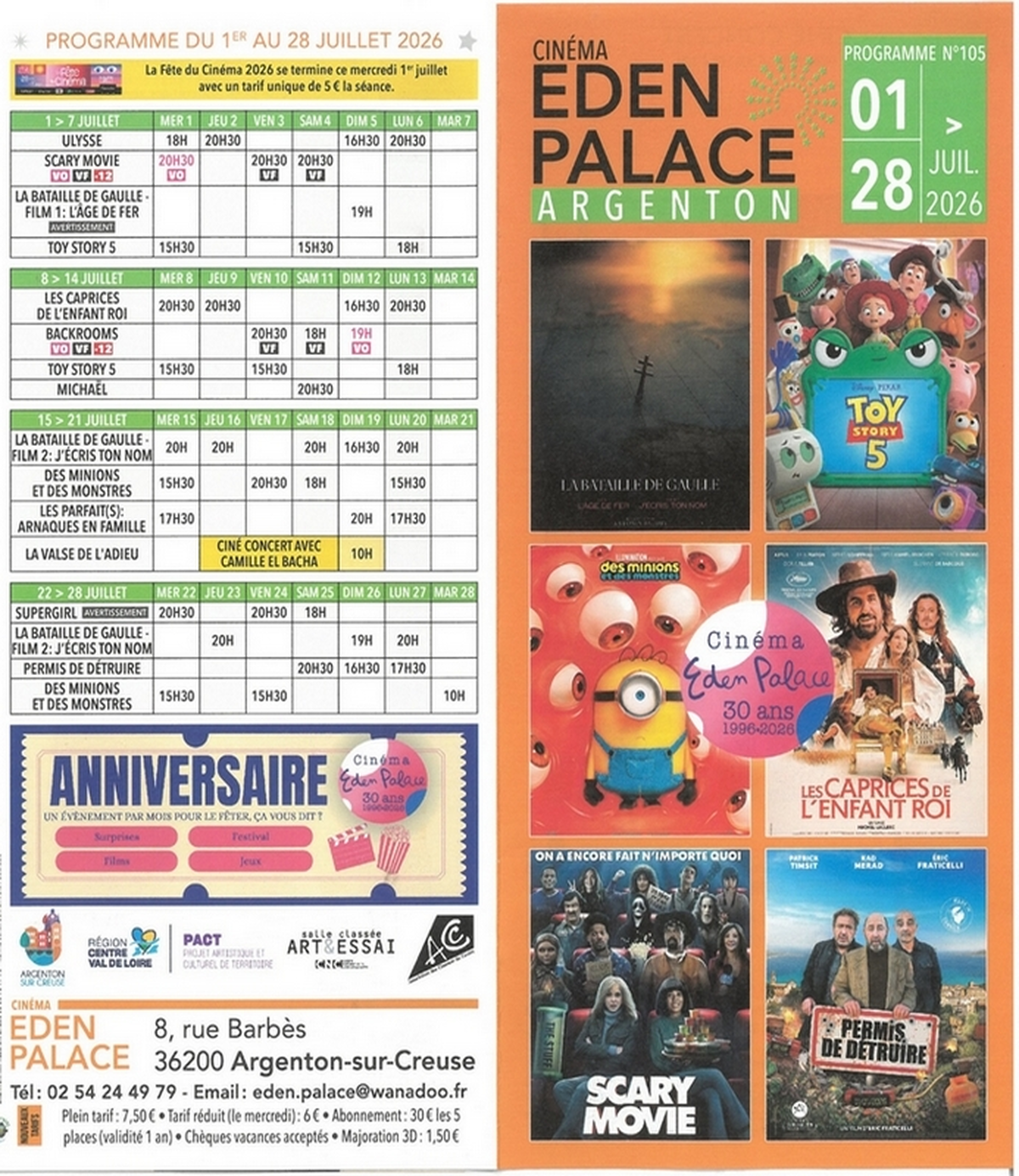 Programme Eden Palace