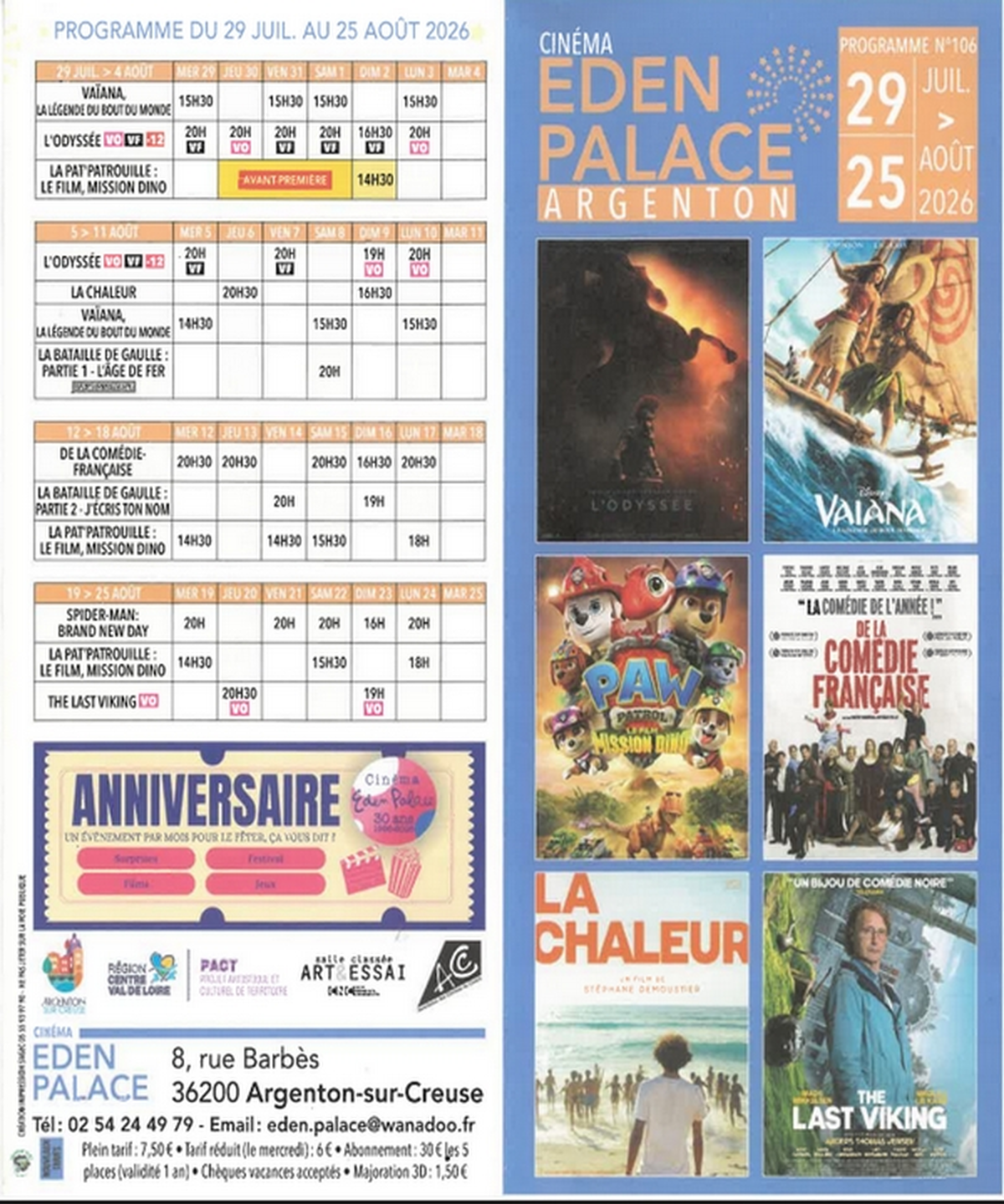 Programme Eden Palace