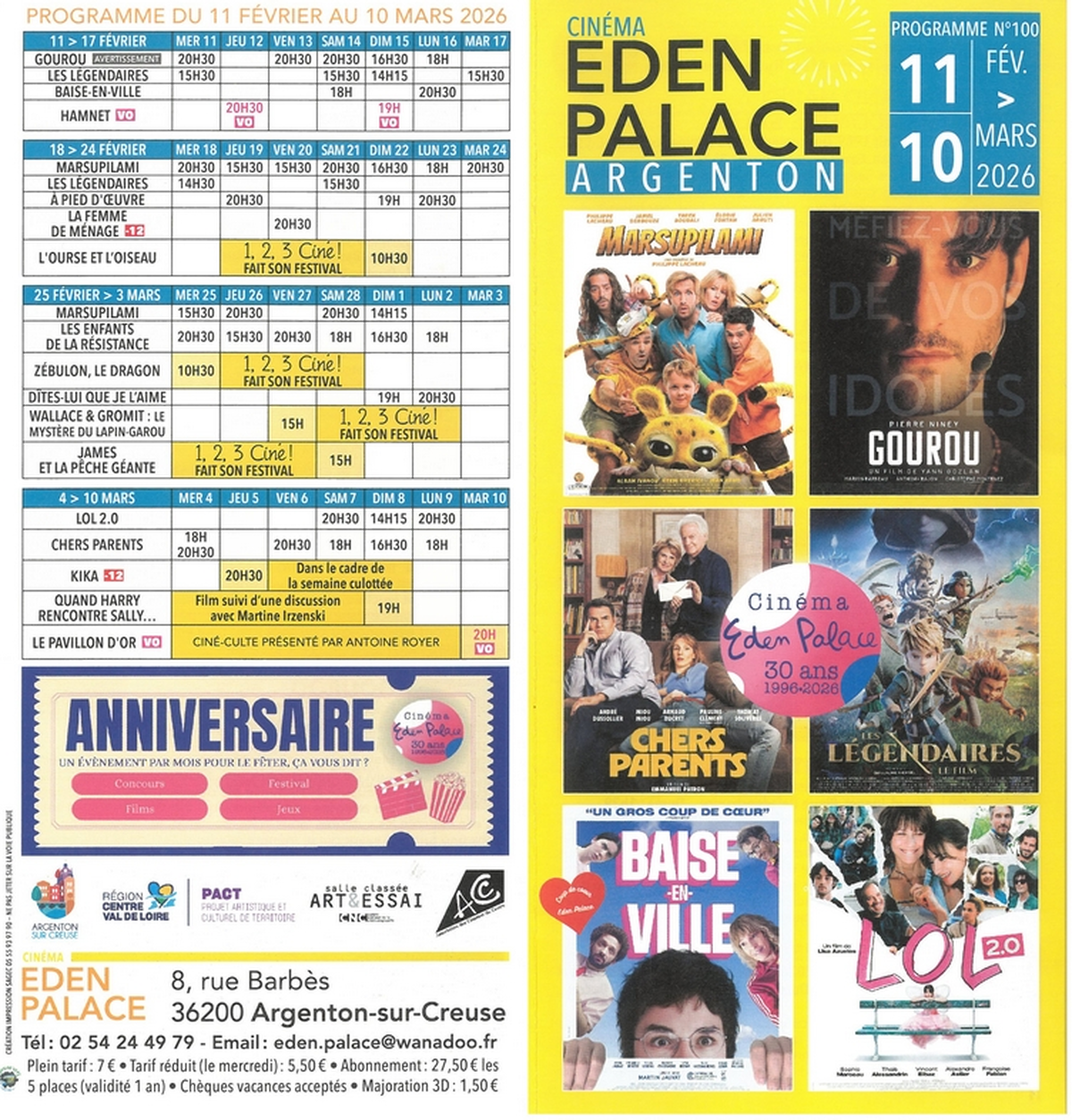 Programme Eden Palace