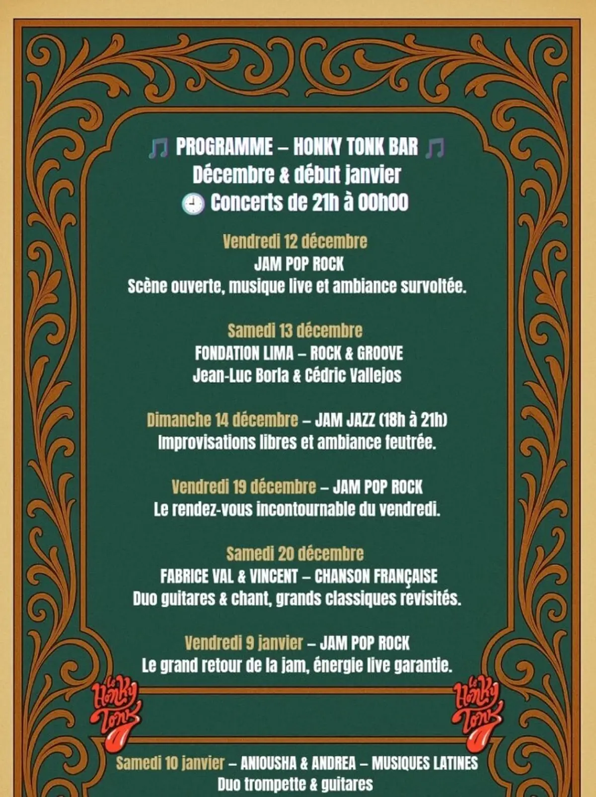 Programme - Honky Tonk Bar