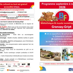 Programme septembre, octobre et novembre du musée numérique Micro-Folie à Granzay-Gript
