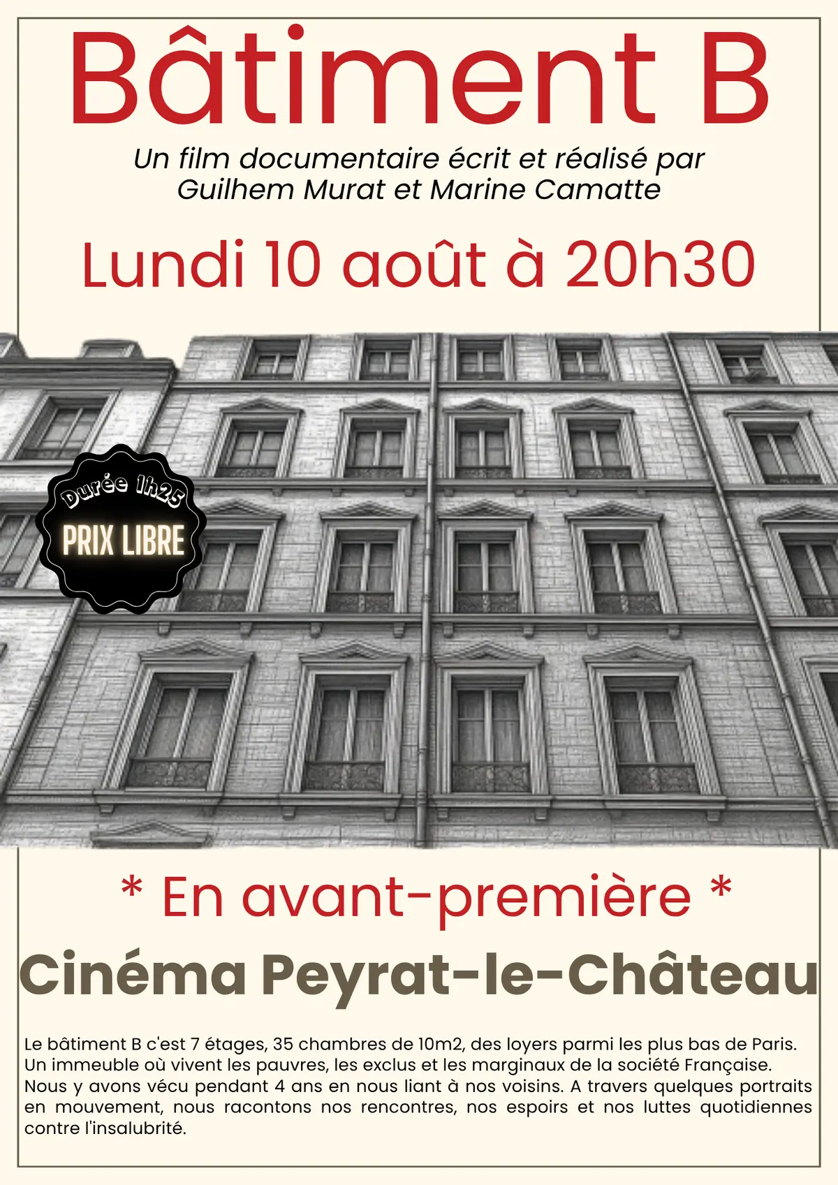 Projection avant-première Bâtiment B