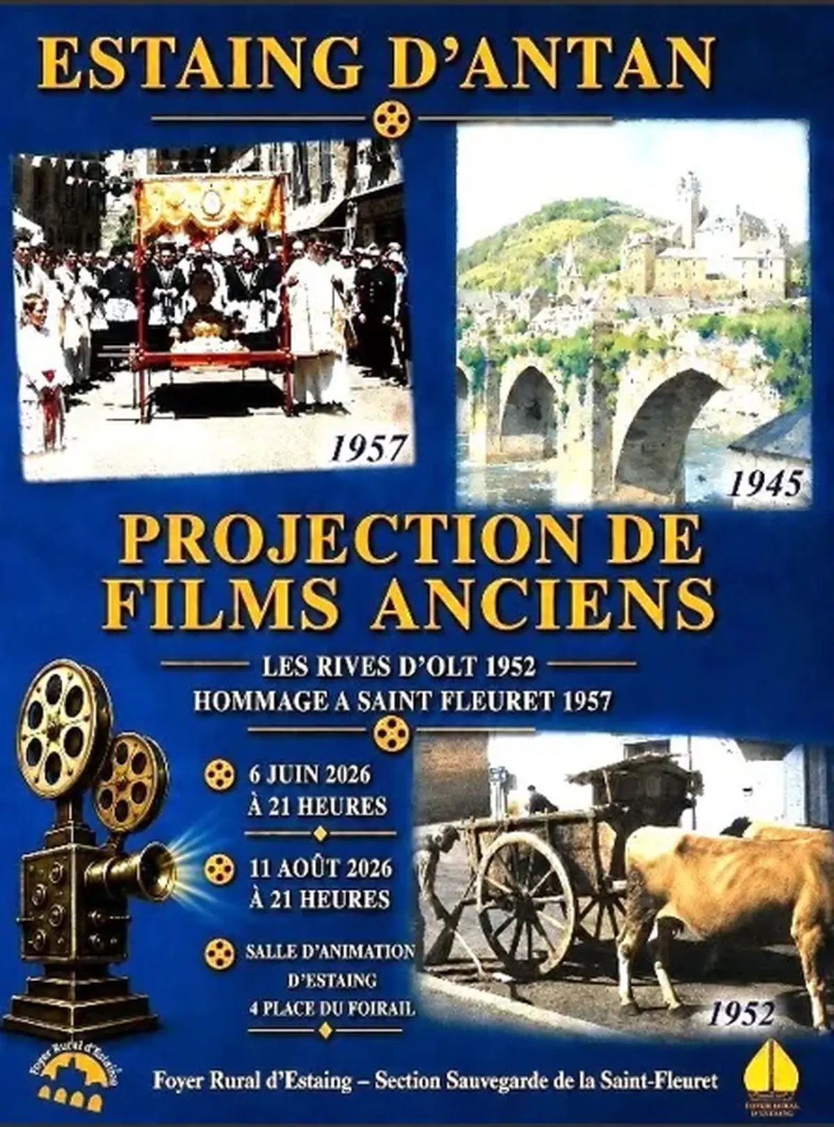 Projection de films anciens à Estaing