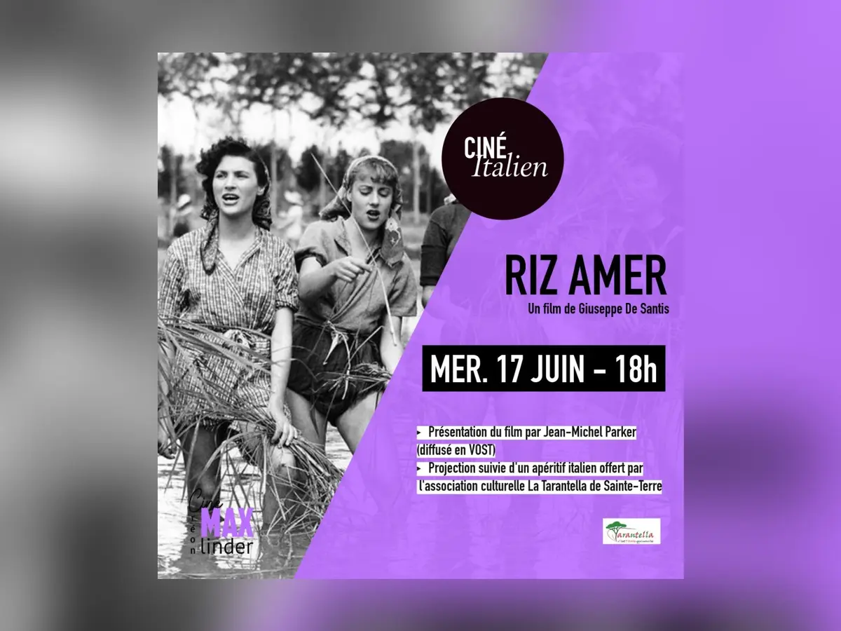 Projection de « Riz amer », un film de Giuseppe De Santis, suivie d’un apéritif italien