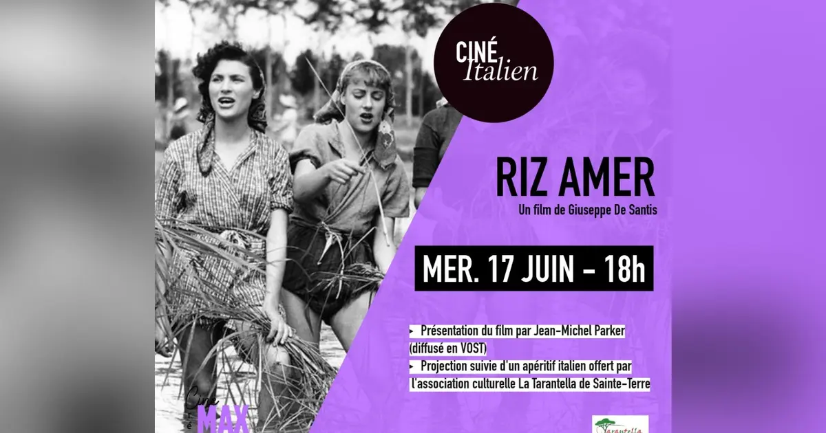 Projection de « Riz amer », un film de Giuseppe De Santis, suivie d’un apéritif italien