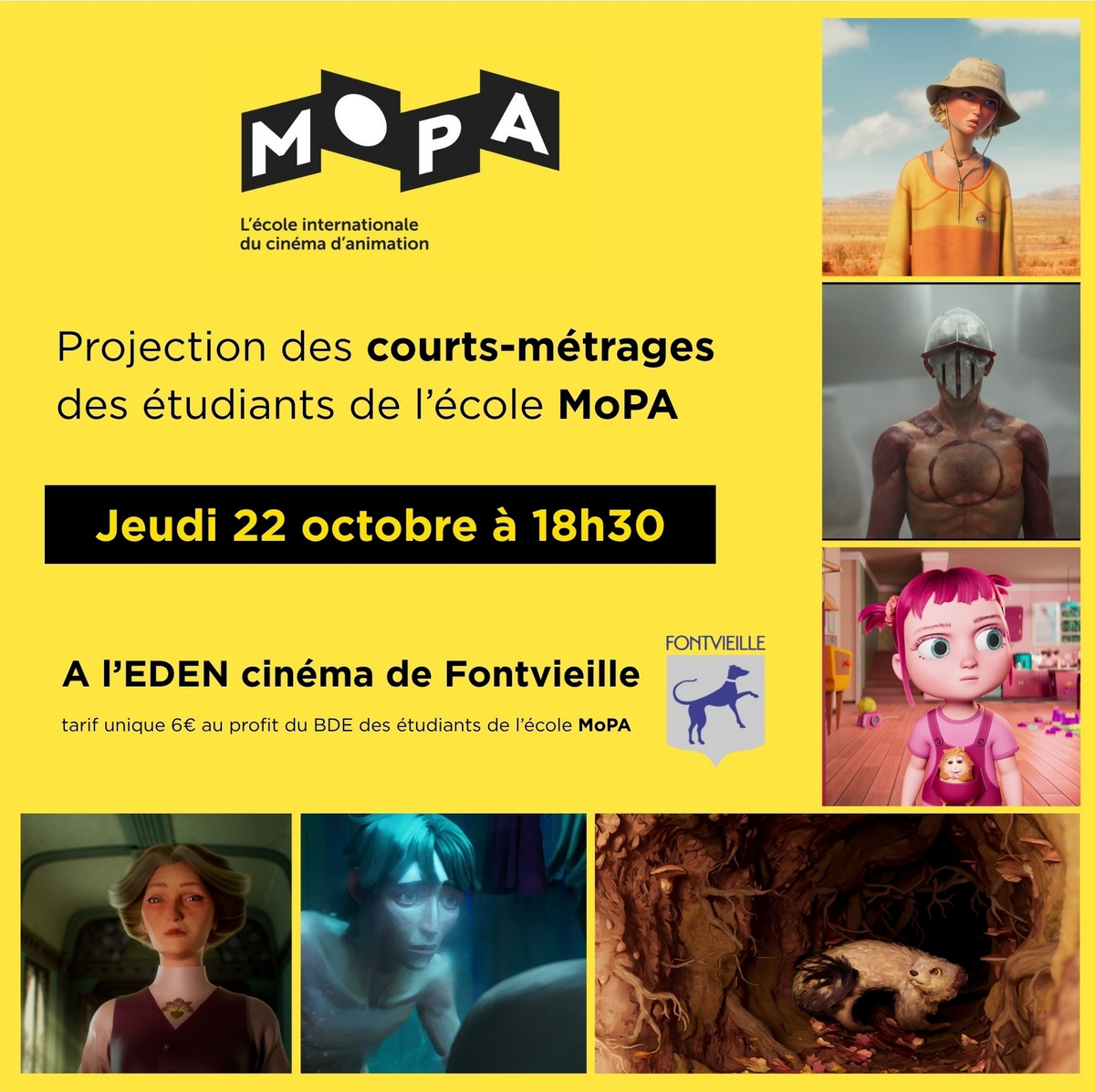 Projection des courts-métrages des étudiants de l'école MoPA
