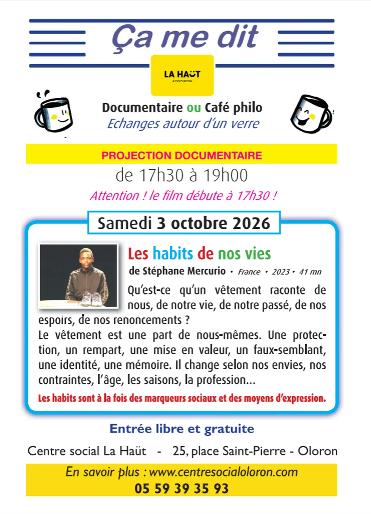 Projection documentaire : Les habits de nos vies