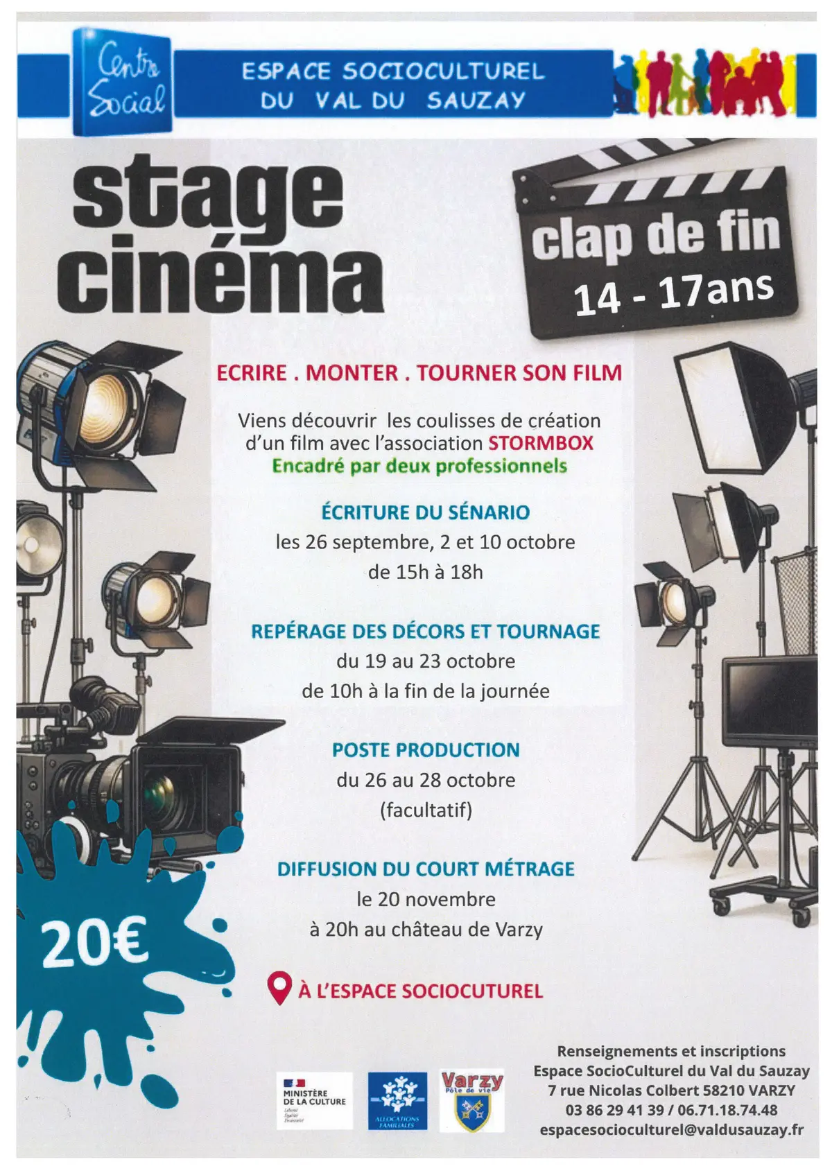 Projection du court métrage du stage cinéma