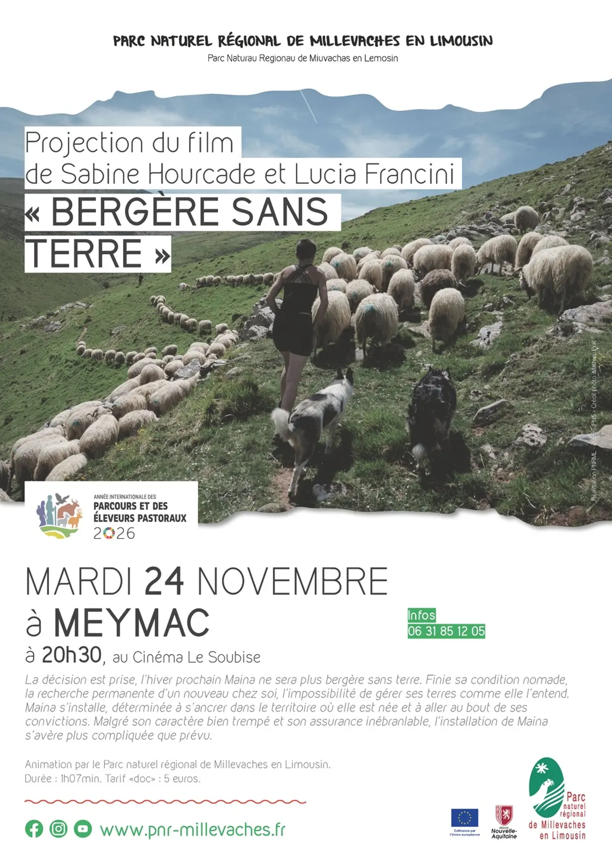Projection du film de Sabine Hourcade et Lucia Francini « Bergère sans terre »