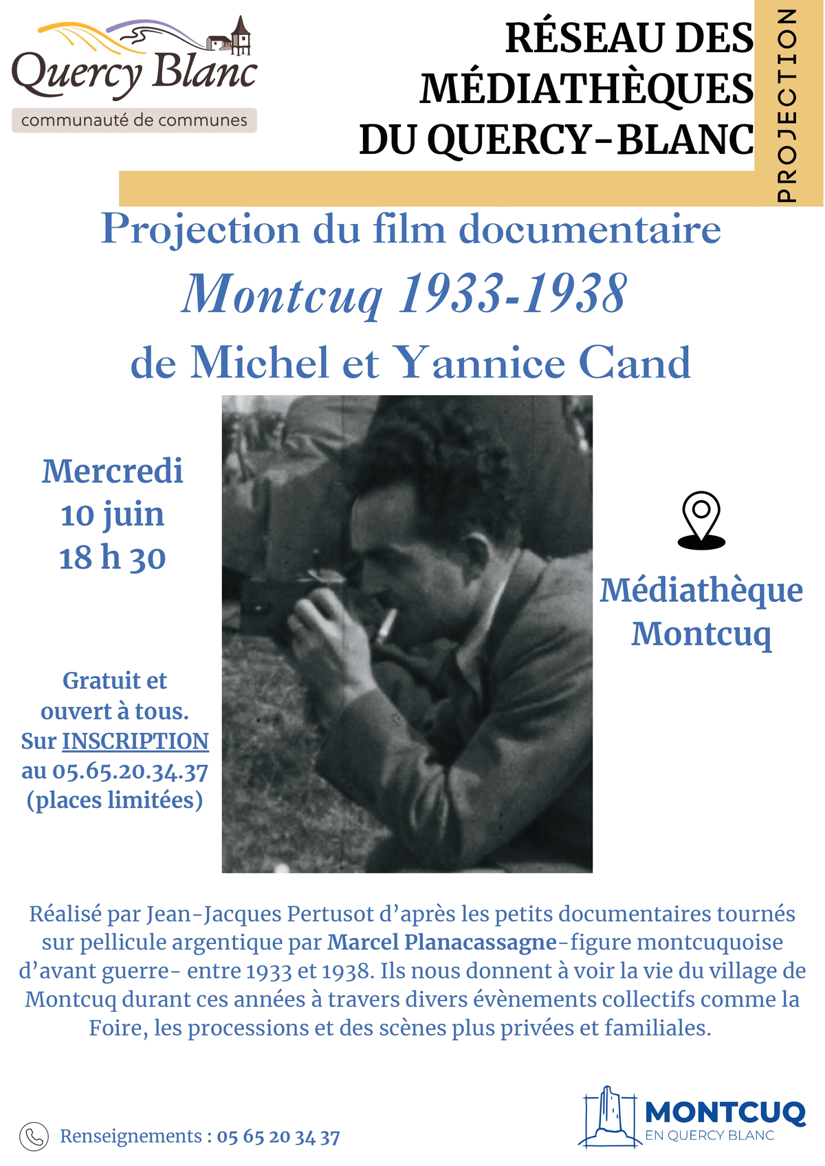 Projection du film documentaire Montcuq 1933-1938
