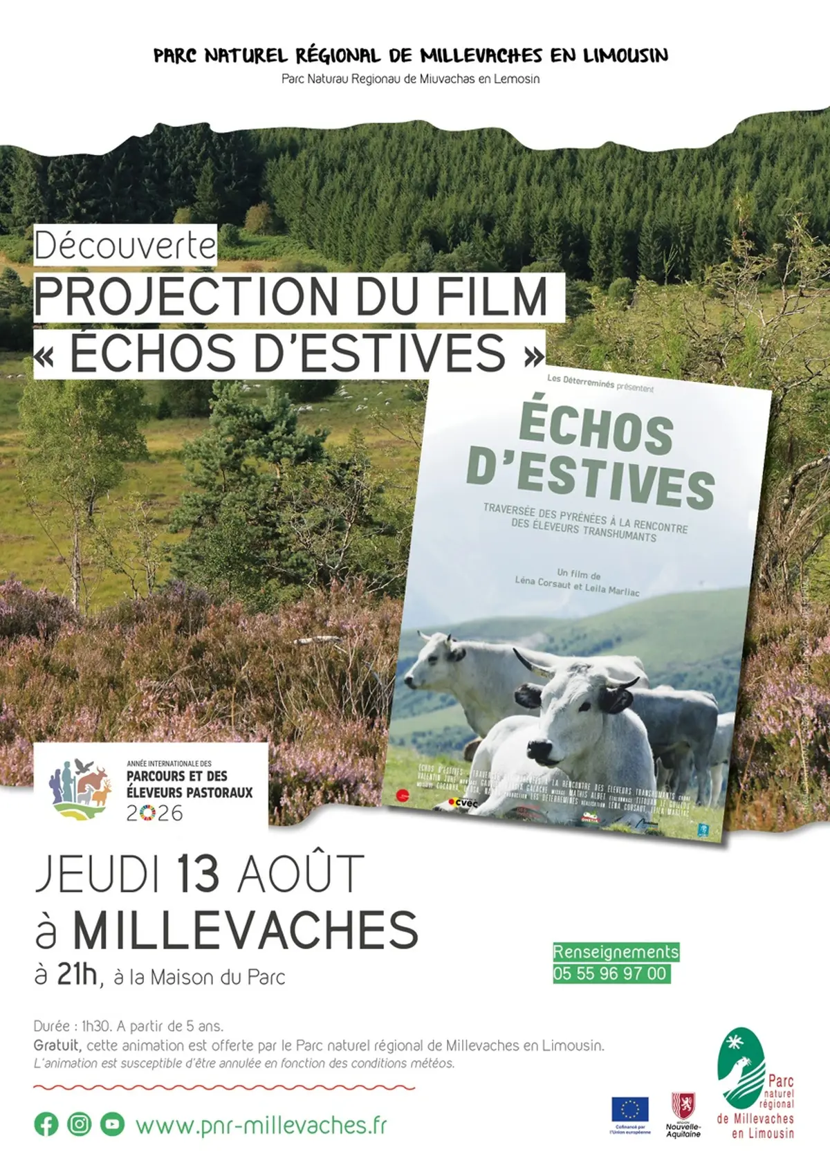 Projection du film Echos d'estives