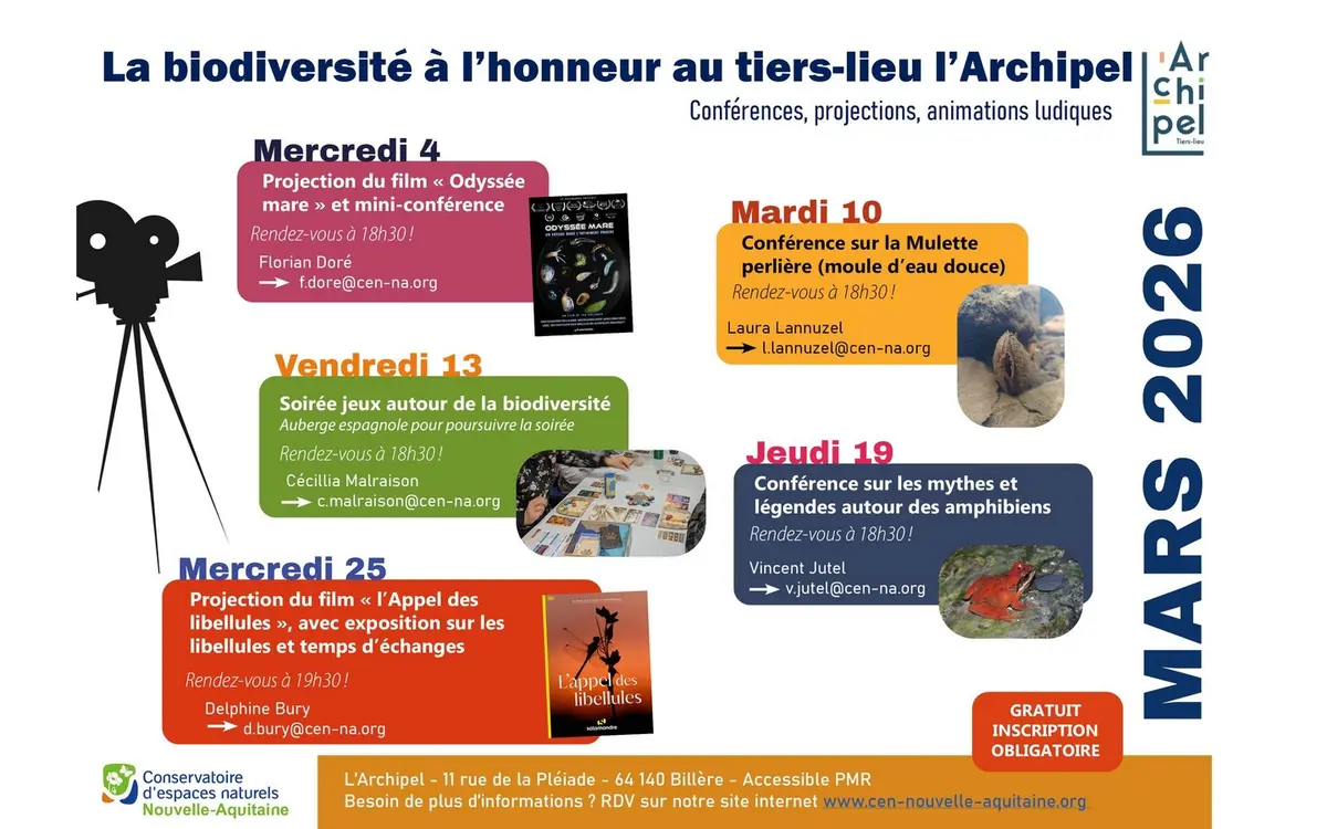 Projection du film l'Appel des libellules, avec exposition sur les libellules et temps d'échanges