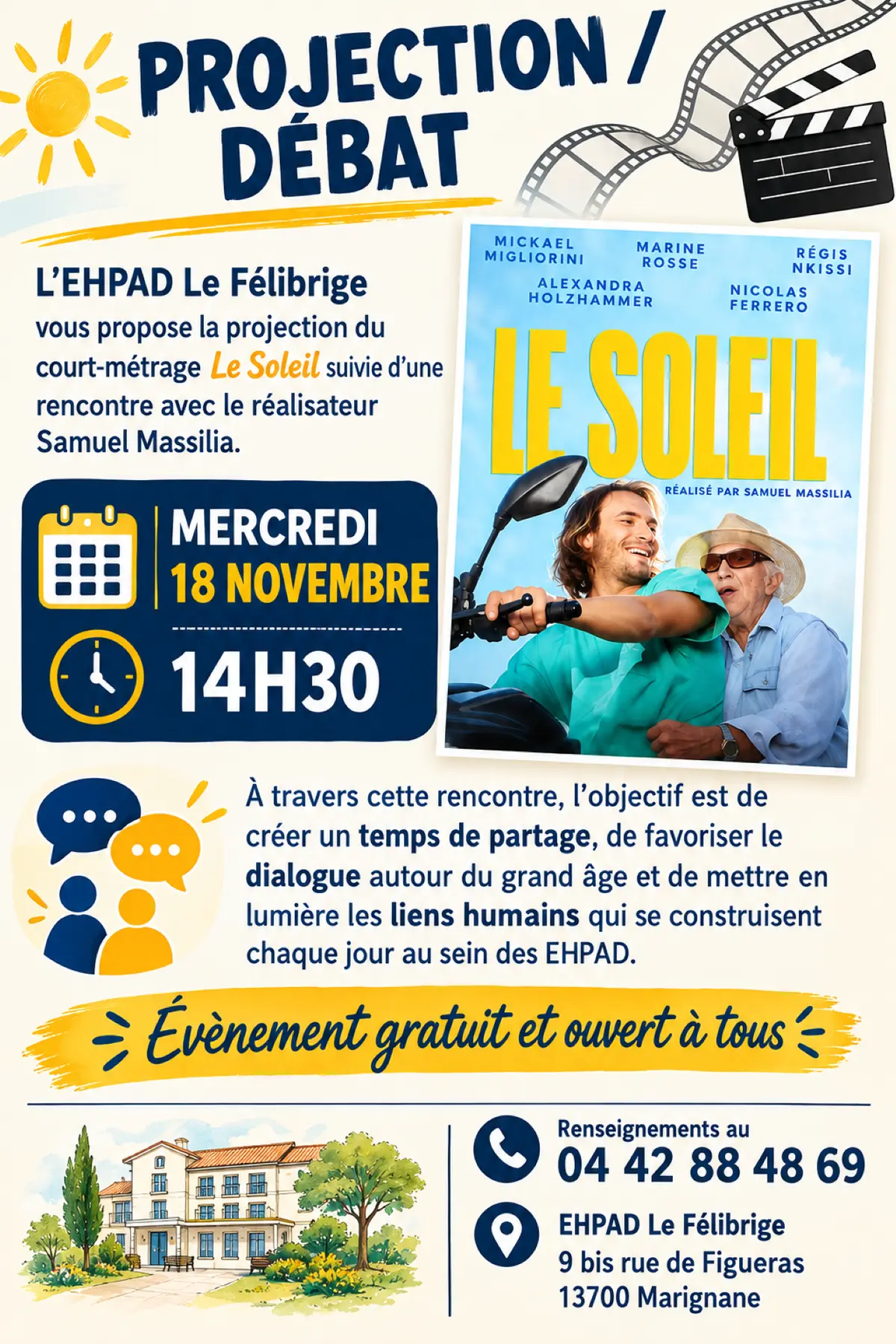 Projection et débat à la maison de retraite Le Félibrige
